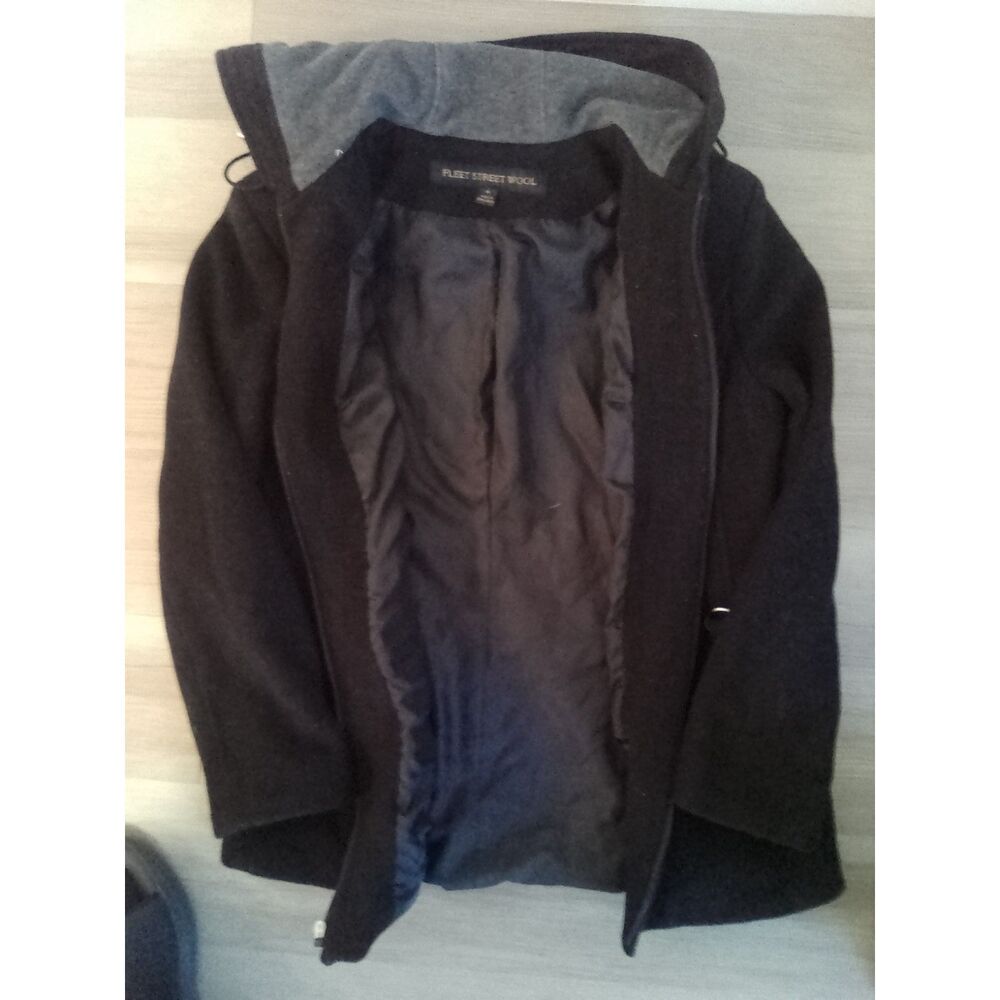 Fleet Street 80% Wool, Soft, Hooded Zip-Front Coat, Women's Size M.